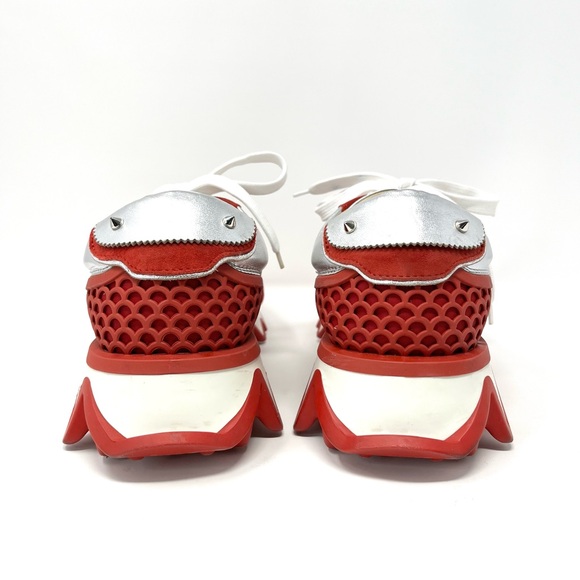 Christian Louboutin Loubishark Spike Platform Low Top Sneakers Red 42.5 12.5 - Picture 6 of 13